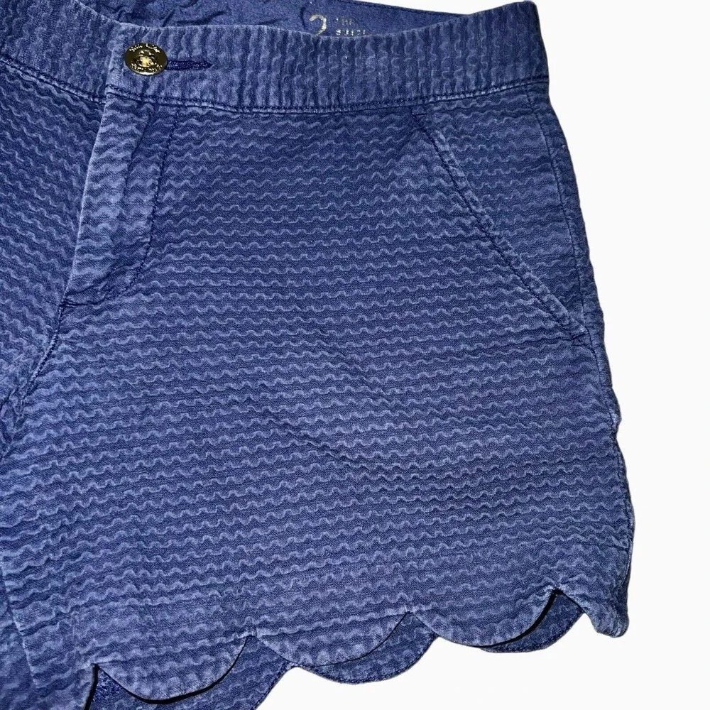 Lilly Pulitzer Buttercup Scallop Hem Shorts 2 Coastal Resort Preppy Golfcore
